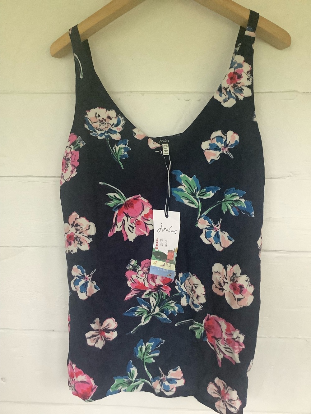 Joules Navy Kyra print top cami floral size 2 xs s blouse
